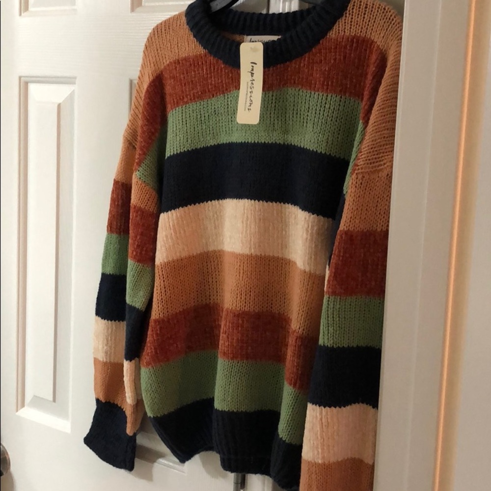 NWT chenille/ mixed material sweater